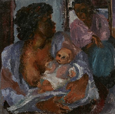 Lot 127 - Cecil Higgs, Two women with a baby