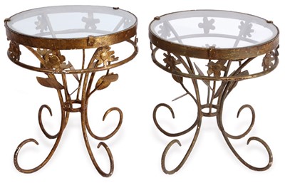 Lot 28 - A pair of giltmetal and glass-topped occasional low tables