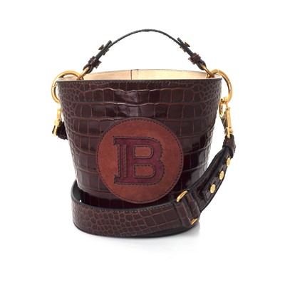 Lot 9 - Balmain Logo Patch Saddler Bucket Bag