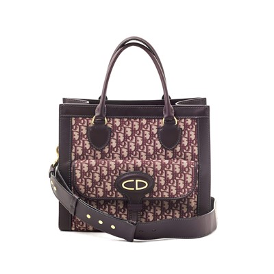 Lot 7 - Christian Dior Oblique Burgundy Canvas and Leather Tote