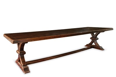 Lot 35 - An oak dining table, French