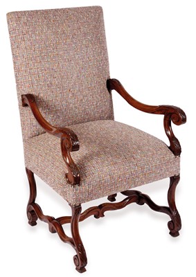 Lot 47 - A French walnut armchair, late 19th Century