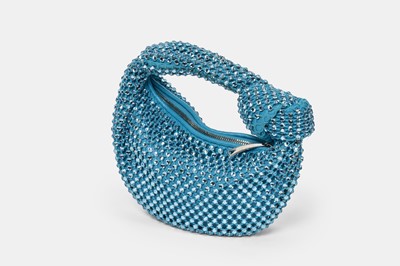 Lot 20 - Bottega Veneta Mini Jodie Leather & Crystal Mesh Hobo Bag