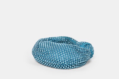 Lot 20 - Bottega Veneta Mini Jodie Leather & Crystal Mesh Hobo Bag