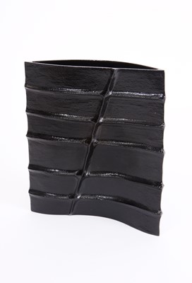 Lot 107 - A black ceramic vase