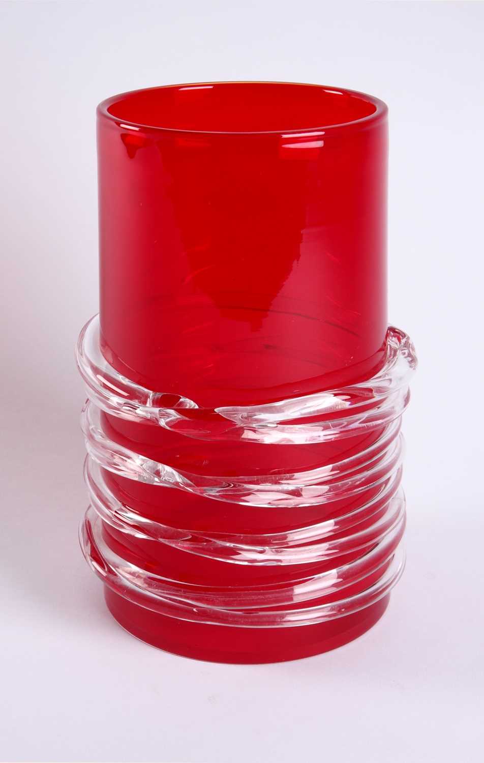 Lot 108 - A red glass vase