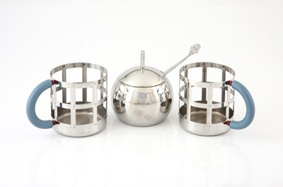 Lot 111 - A pair of Alessi mugs and an Alessi sugar bowl