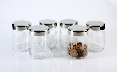 Lot 118 - Six Alessi storage jars designed by King-Kong