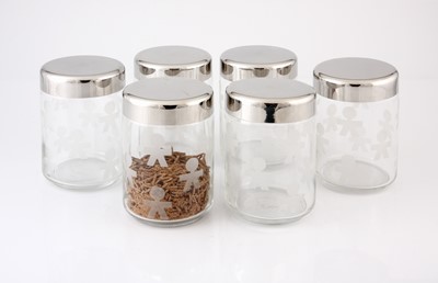 Lot 118 - Six Alessi storage jars designed by King-Kong