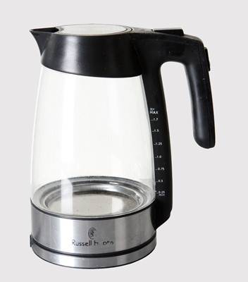 Lot 150 - Russell Hobbs Clear Glass Kettle & Base