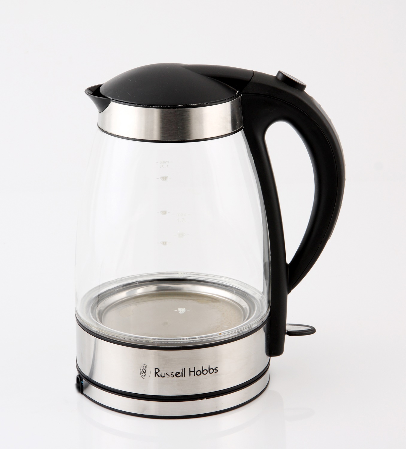 Lot 151 Russell Hobbs Clear Glass Kettle & Base