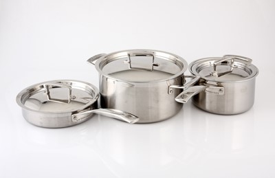 Lot 154 - Three Le Creuset stainless steel stovetop wares