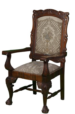 Lot 17 - An Oak Armchair with Louis XIV Tapestry, 20th Century