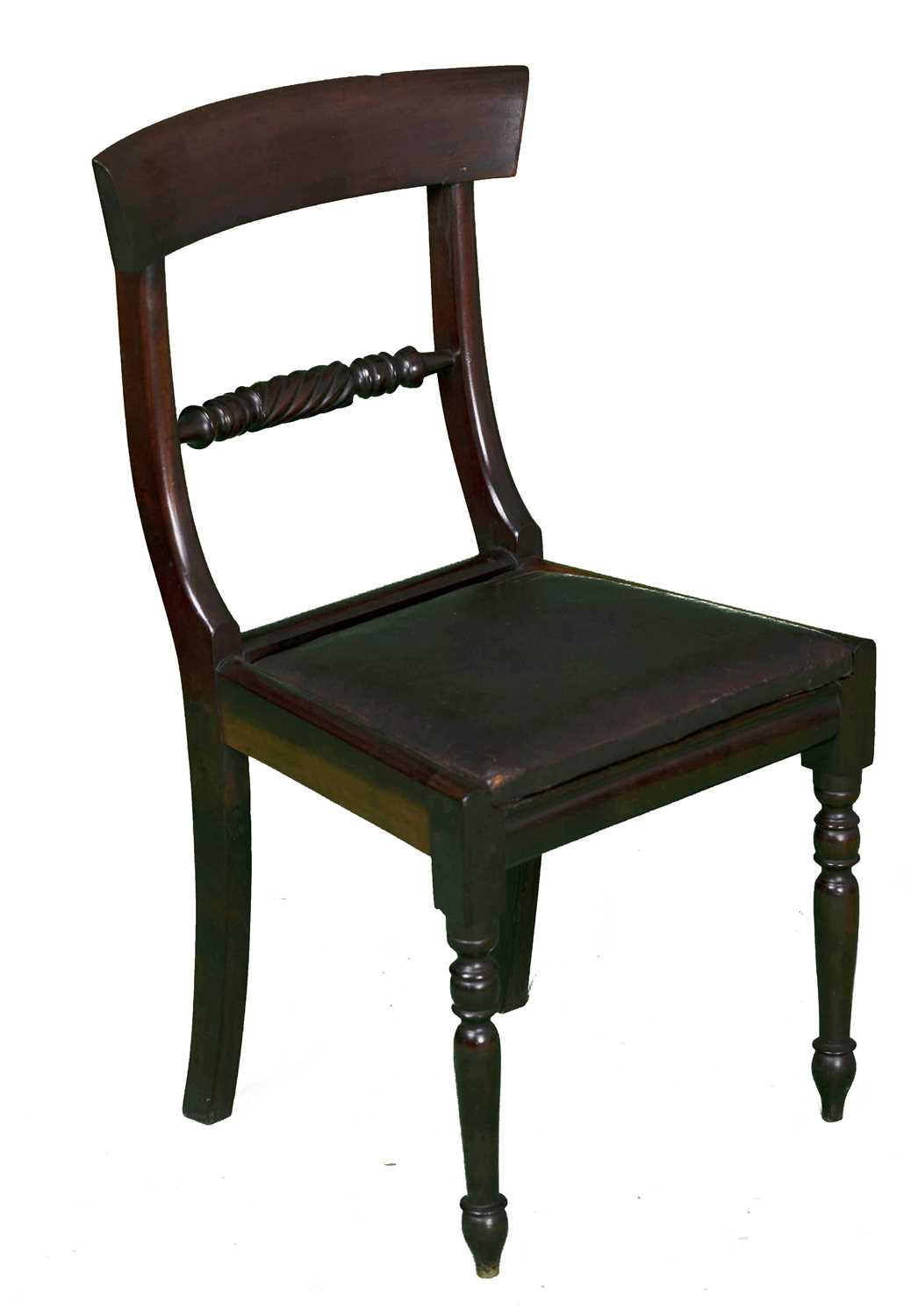 Lot 19 - A Mahogany Leather Seated Chair, 19th Century