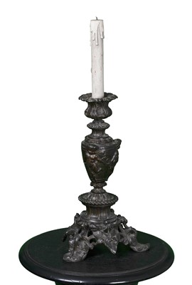 Lot 31 - Bronze Candle Sticks, two