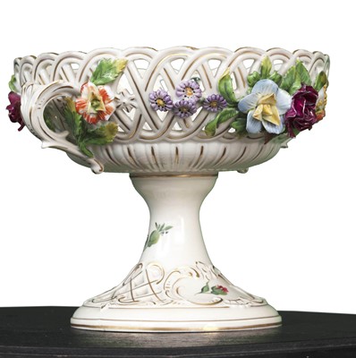 Lot 39 - Floral Bon Bon Dish on Pedestal, 19th Century