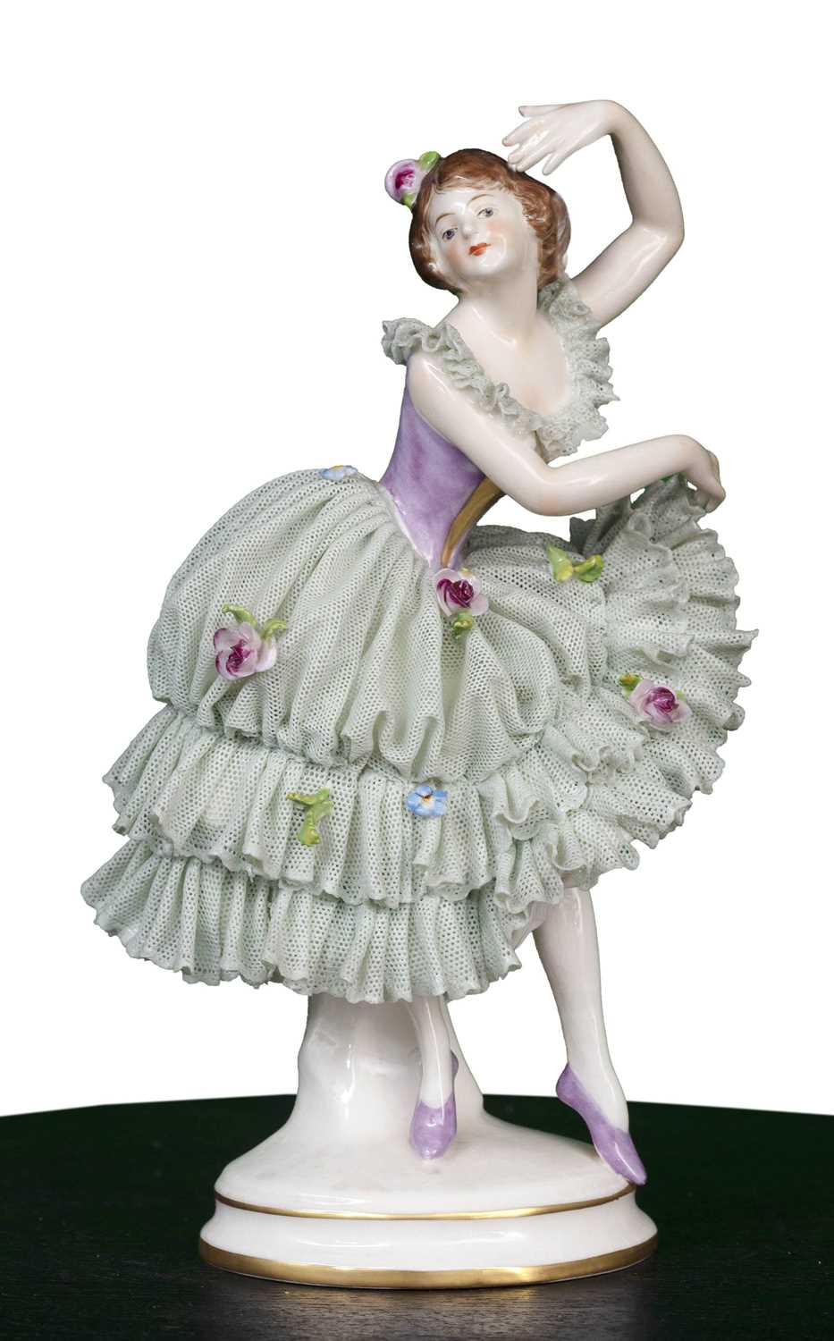 Lot 37 - German Dresden Lace Porcelain Figurine, 20th Century