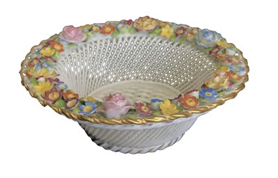 Lot 41 - Multicoloured French Floral Bon Bon Dish, 19th Century