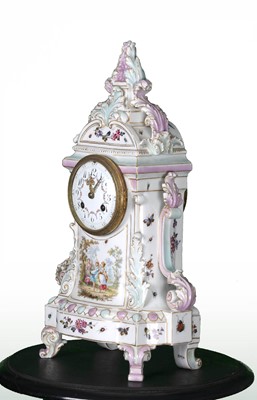 Lot 42 - A Meissen Porcelain Clock, 19th century