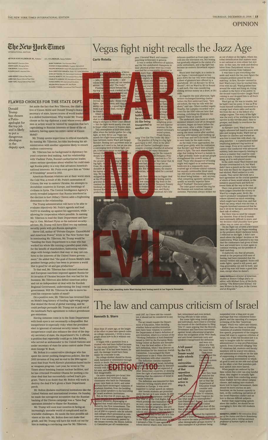 Lot 8 - Chopped Liver Press (Adam Broomberg & Oliver Chanarin) (South Africa b. 1970 & 1971)