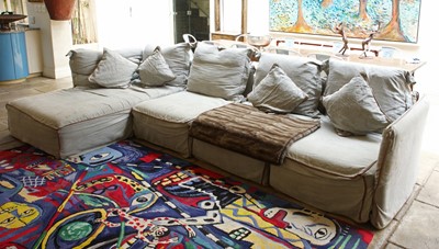 Lot 91 - An upholstered sectional sofa
