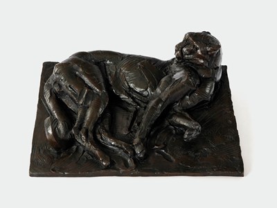 Lot 164 - Dylan Lewis, b.1964 South Africa, Lying Cheetah II, maquette