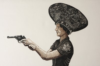 Lot 454 - Antoni Clavé, Spanish 1913-2005, L'homme au masque (Man in the mask)