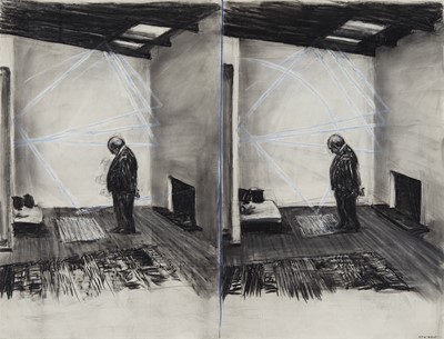 Lot 73 - William Kentridge,Drawing from Stereoscope (Double page, Soho in two rooms)