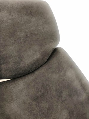 Lot 267 - ,A pair of modern grey armless lounge accent chairs with matching ottomans