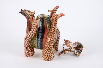 Lot 32 - Ardmore Ceramic Studio,Six giraffe teapot