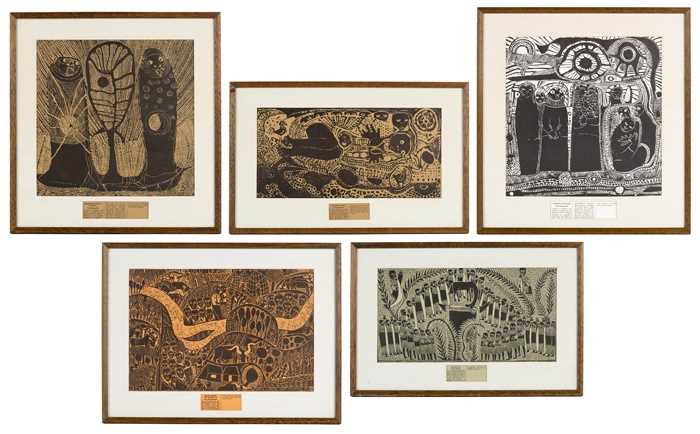 Lot 125 - Dan Rakgoathe, John Muafangejo & Azaria Mbatha (South Africa)