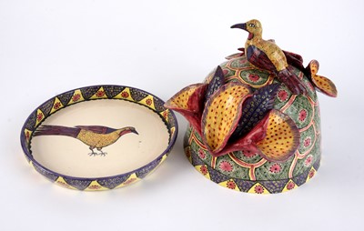 Lot 36 - Ardmore Ceramic Studio,Bird and flowers butter dish and lid