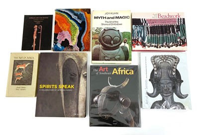 Lot 34 - , 'Myth and Magic: The Art of the Shona of Zimbabwe' by Joy Kuhn, and seven others.