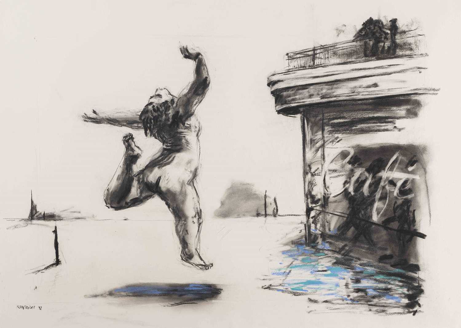 Click for high resolution Lot 31 - William Kentridge, Untitled (Woman and Café)