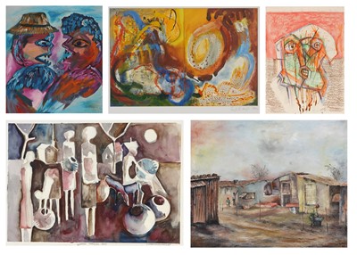 Lot 207 - Dumisani Khumalo; Martin Tose; Eric Lubisi; Sybille Nagel and Speelman Mahlangu (20th Century South Africa)