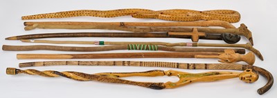 Lot 169 - A group of nine walking sticks from the Peter Schütz colllection